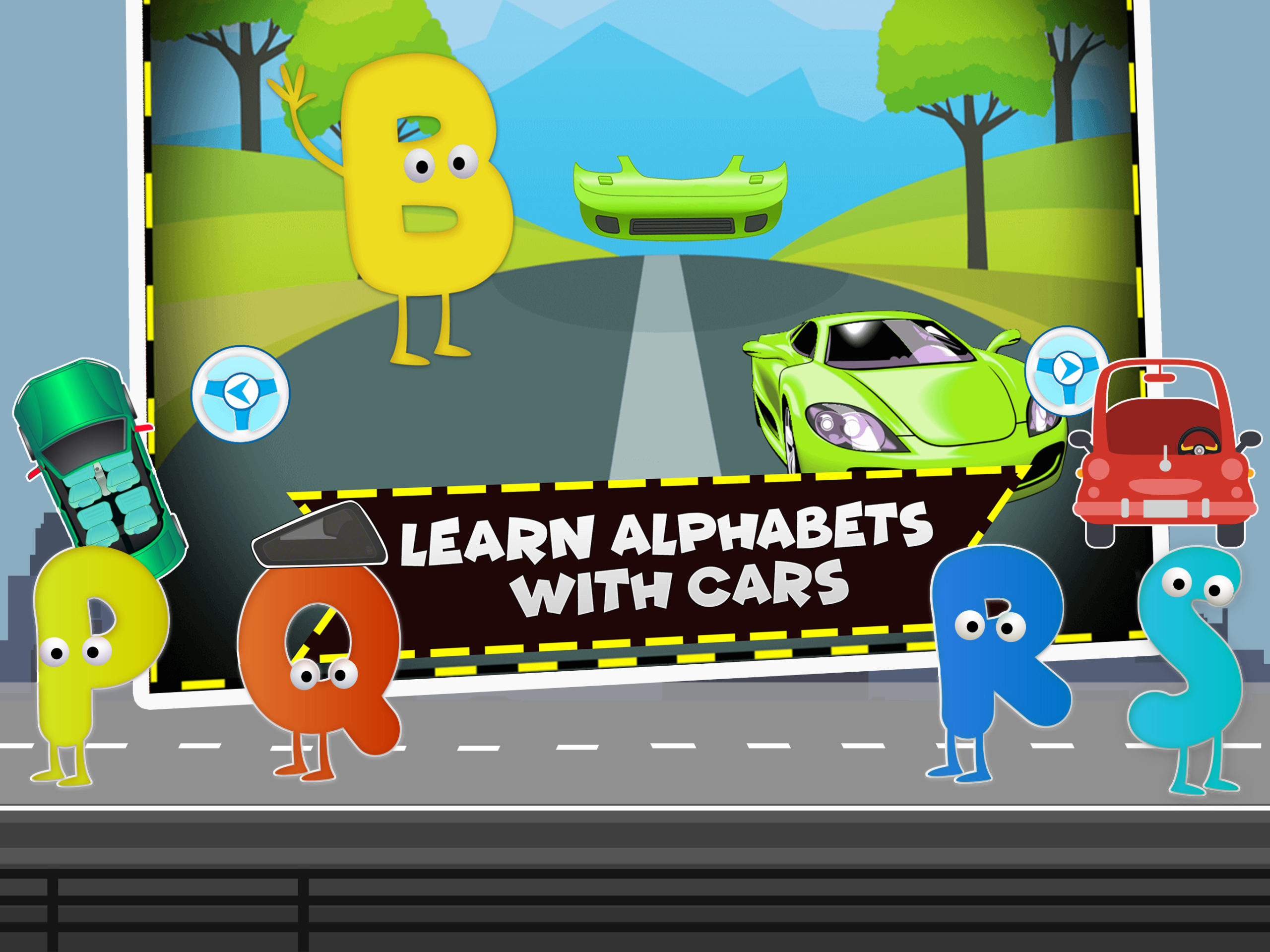aprendiendo alfabetos con autos