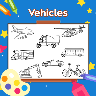 vehicle coloring pages