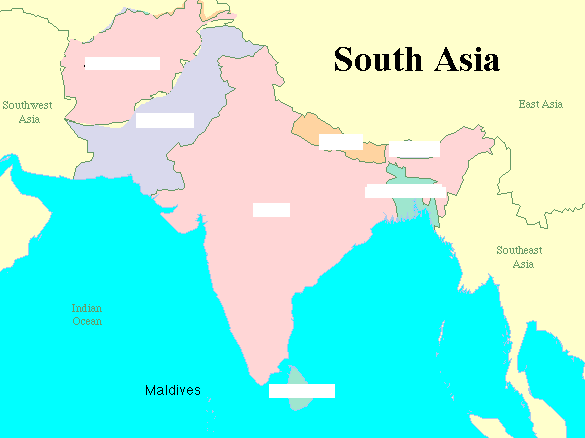 South Asia Map Quiz Online for Kids - Trivia South Asia Map Quizzes