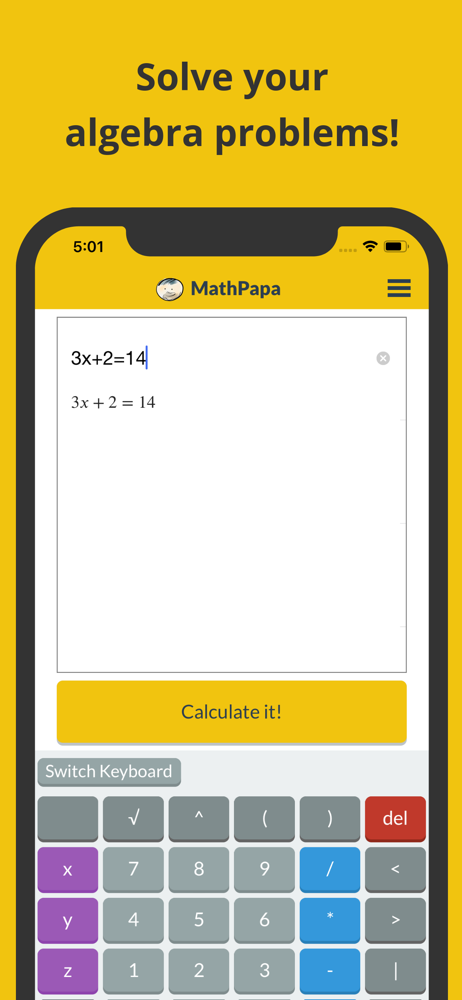 التطبيق MathPapa