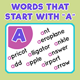 Words that Start with A for Kids