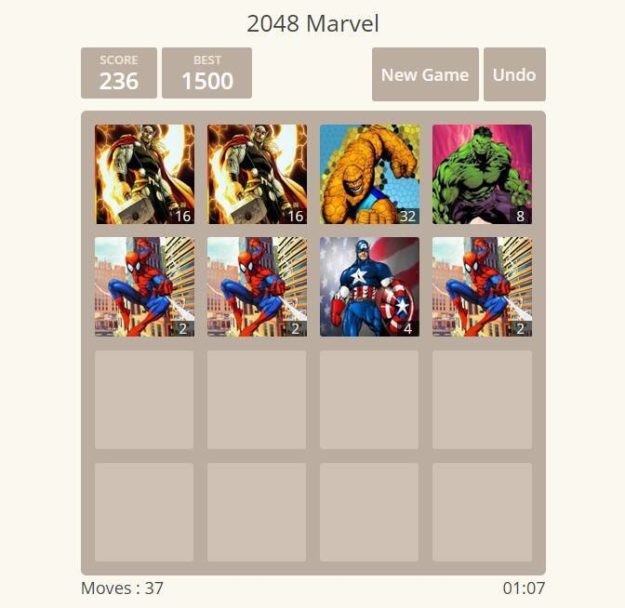 2048 marvel game