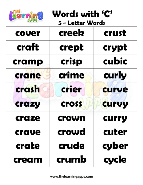 4 Letter Words With C Worksheet 02