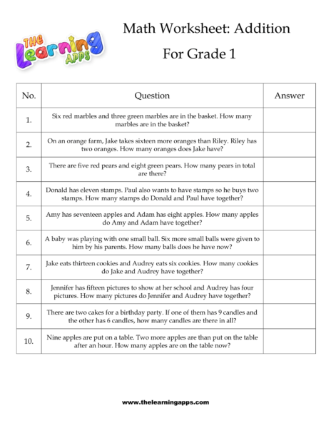 Addition Word Problem Worksheet 08