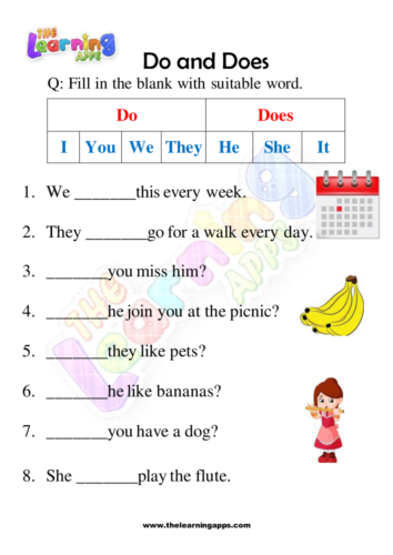 Do and Does Worksheet 06
