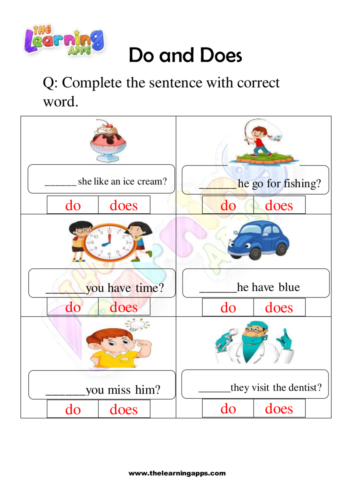 Do and Does Worksheet 07