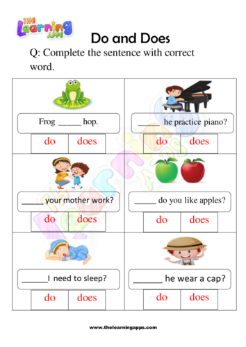 Do and Does Worksheet 08