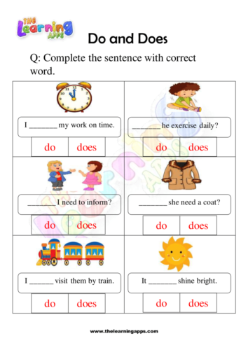 Do and Does Worksheet 09