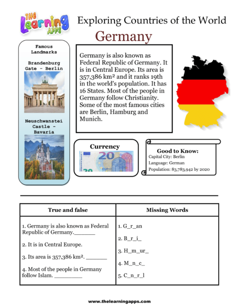 Germany Worksheet
