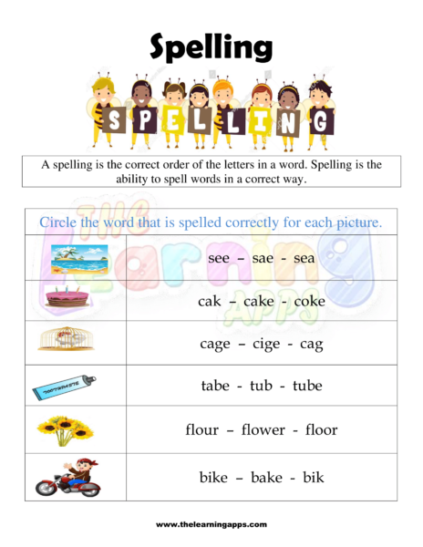 Grade 1 Spelling Worksheet 02