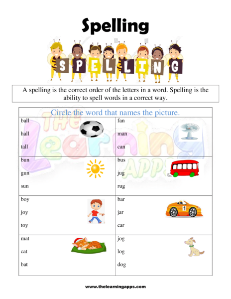 Grade 1 Spelling Worksheet 04