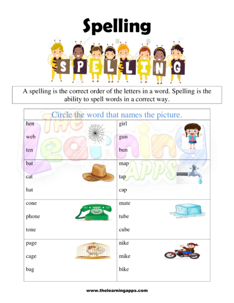 Grade 1 Spelling Worksheet 05