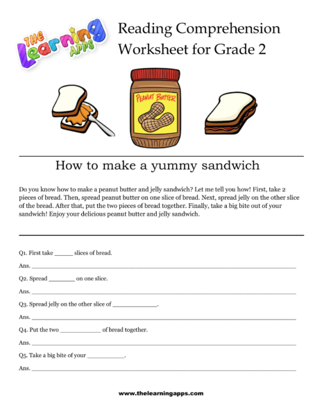How to make a yummy sandwich Comprehension