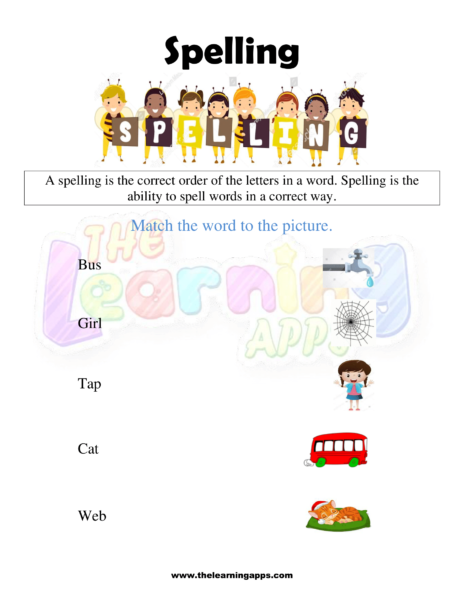 Kindergarten Spelling Worksheet 02