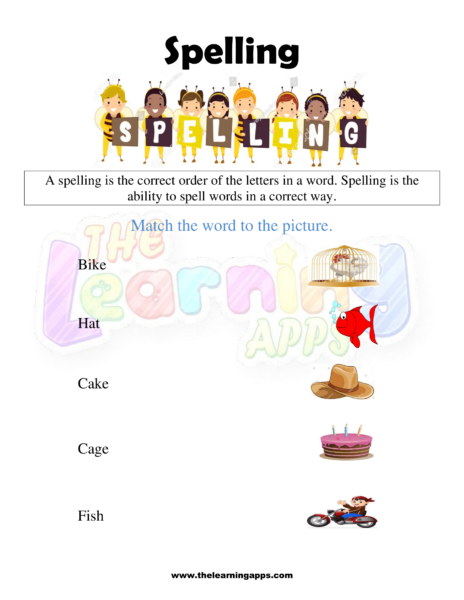 Kindergarten Spelling Worksheet 03