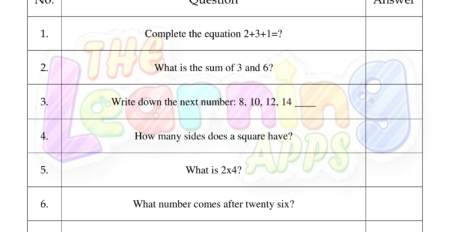 Mental Math Grade 1 02