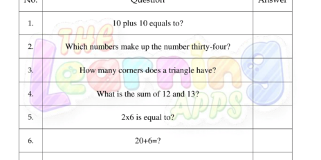 Mental Math Grade 1 03