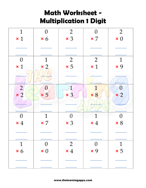 Multiplication Worksheet 01