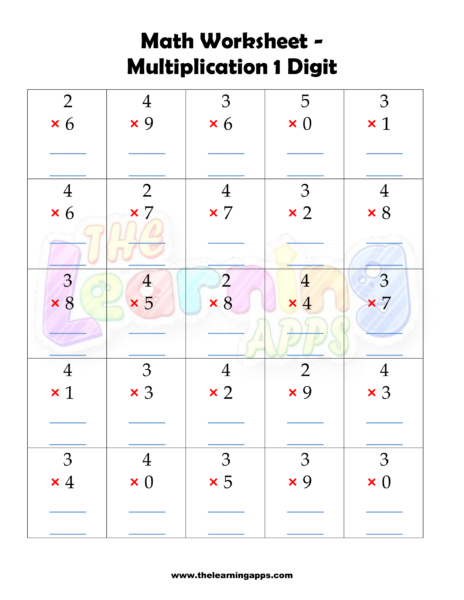 Multiplication Worksheet 02