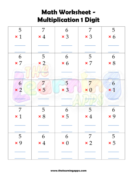 Multiplication Worksheet 03