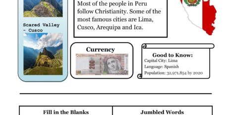 Перу Рабочий лист Перу Рабочий лист