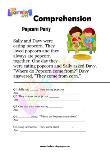 Popcorn Party Comprehension