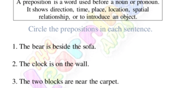 Preposition Worksheet 07