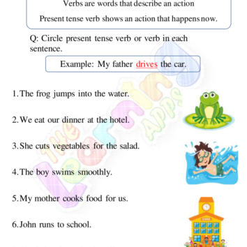 Present Tense Verb Worksheet 01 Present Tense Verb Worksheet 01