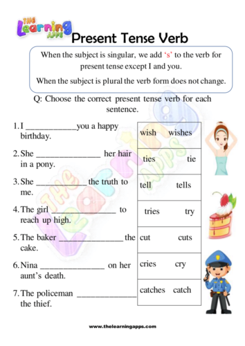 Present Tense Verb Worksheet 06