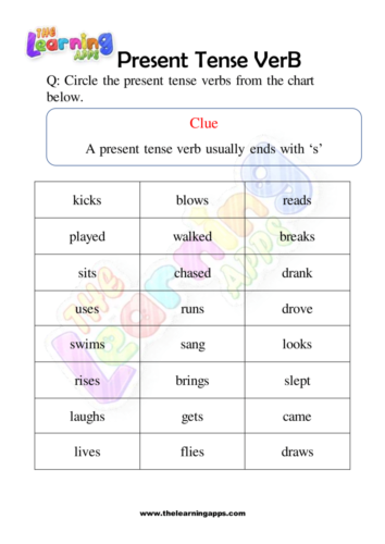 Present Tense Verb Worksheet 09