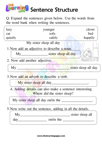 Sentence Structure Worksheet 06