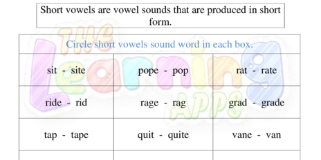 Short vowels Worksheet 04