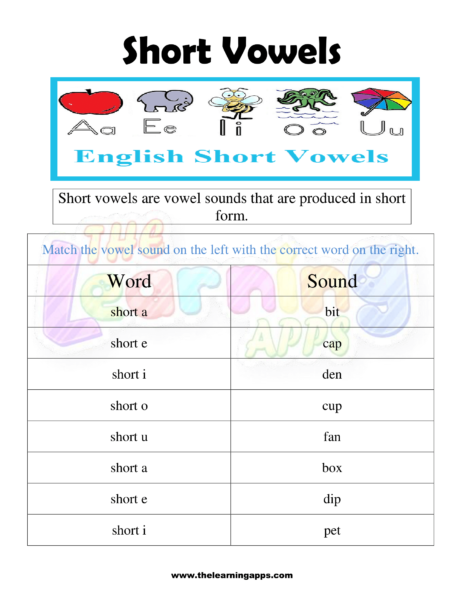 Short vowels Worksheet 06