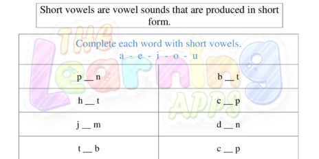 Short vowels Worksheet 07