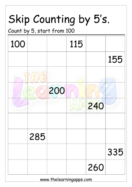 Skip Counting by 5 Worksheet