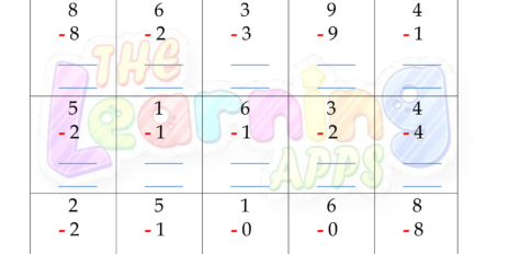 Subtraction Worksheet 1