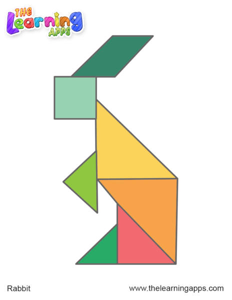 Tangram Rabbit Shape and Solution