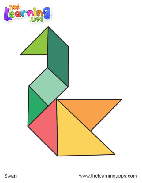 Tangram-zwaan-vorm