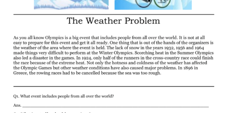 The Weather Problems Comprehension