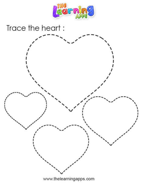 Zeichne das Herz-Arbeitsblatt nach