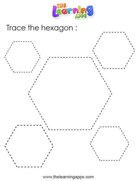Verfolgen Sie das Hexagon-Arbeitsblatt
