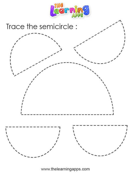 Trace the Semicircle Worksheet