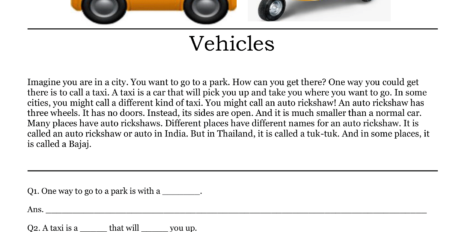 Vehicles Comprehension