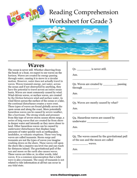 Waves Comprehension Worksheet