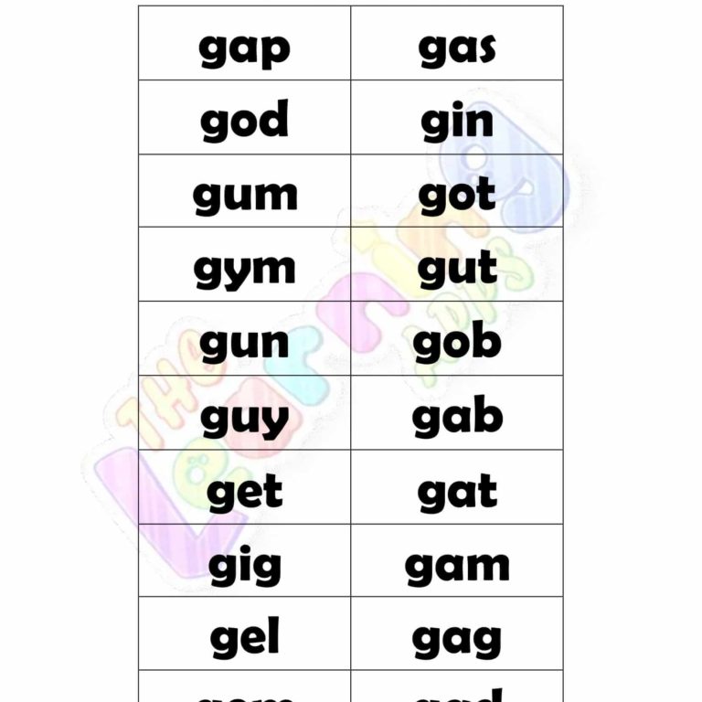3 LETTER WORD STARTING WITH G