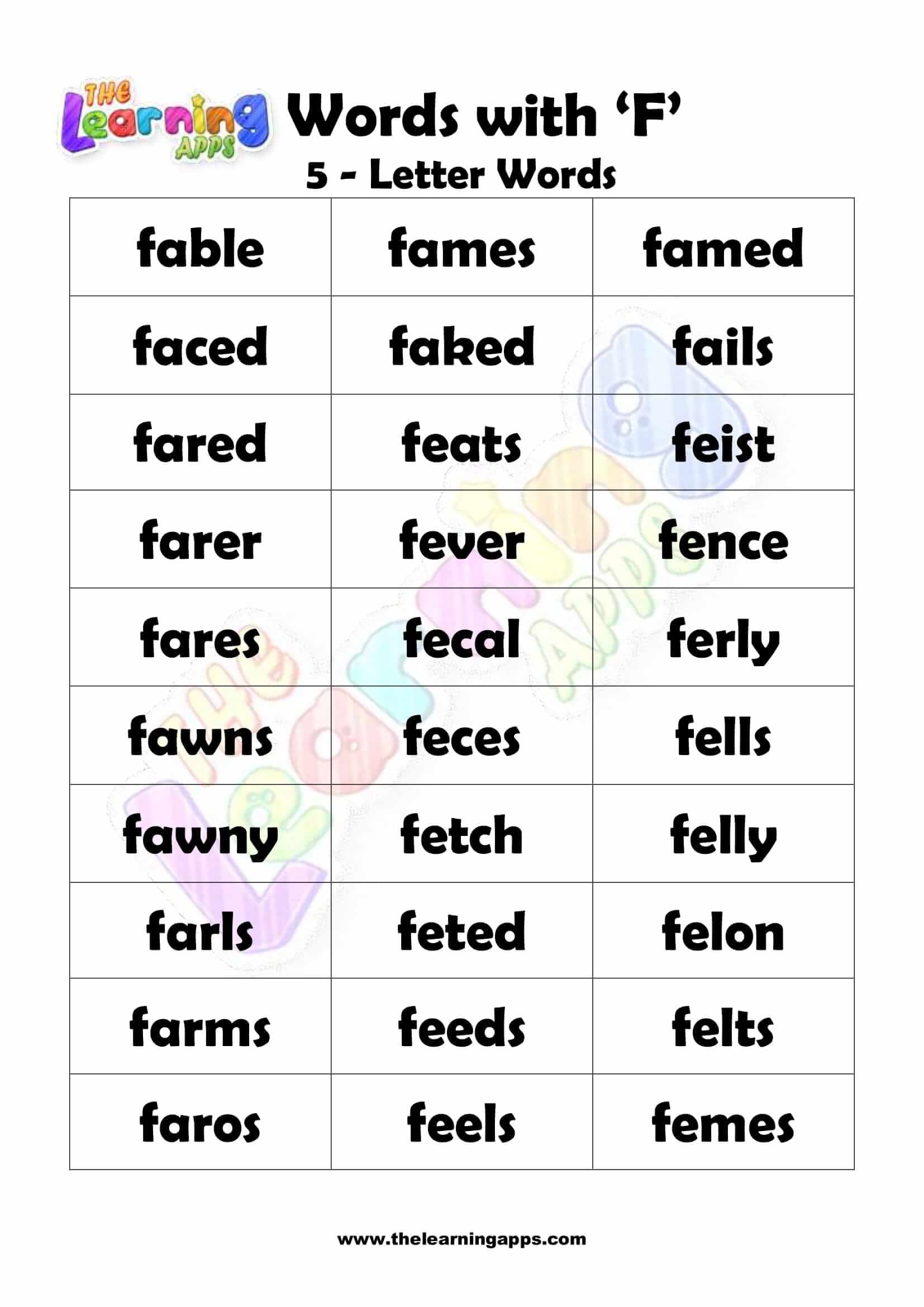 5 LETTER WORD STARTING WITH F-2