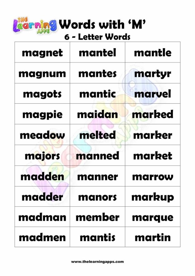 6 LETTER WORD STARTING WITH M-2