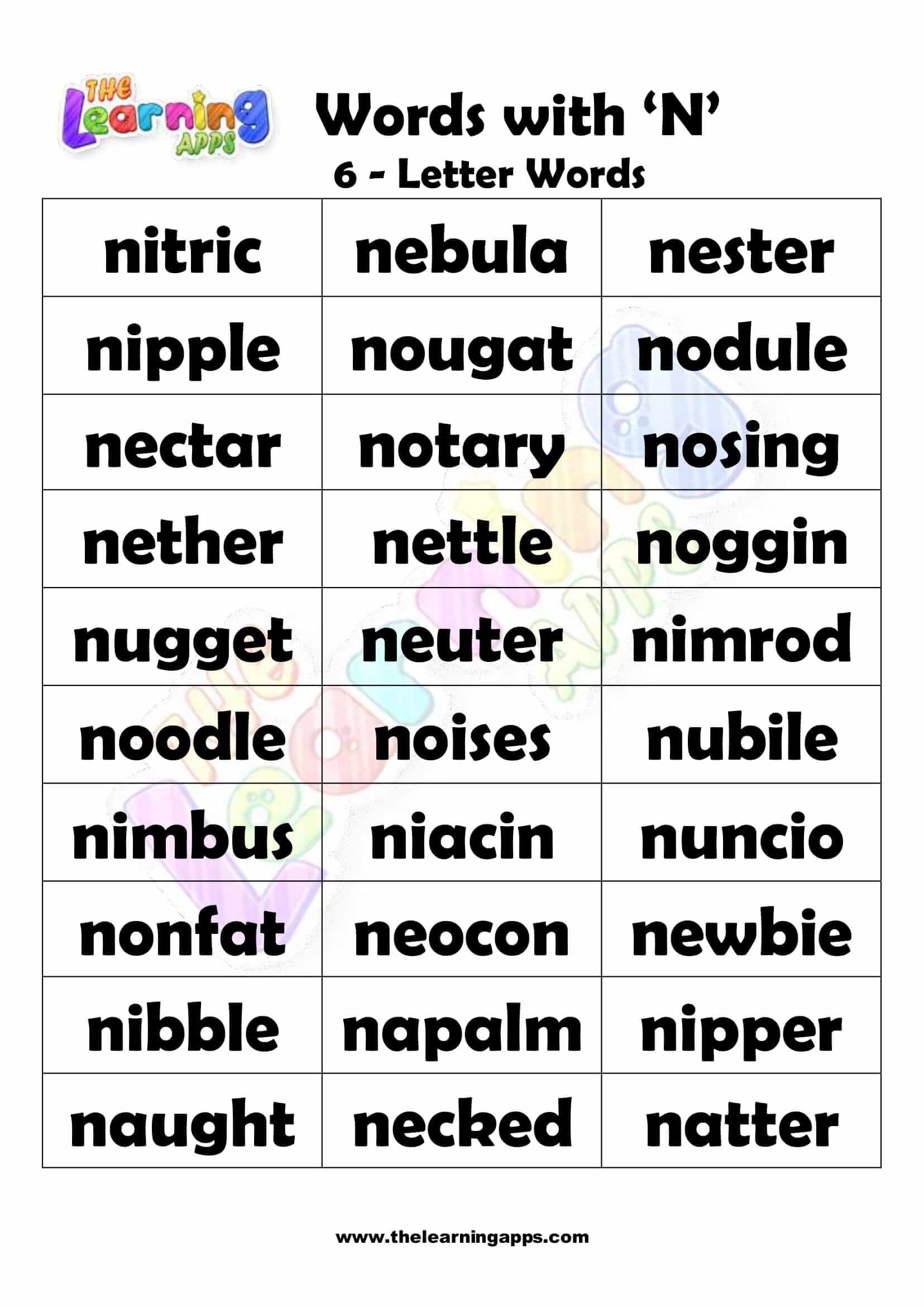 6 LETTER WORD STARTING WITH N-2