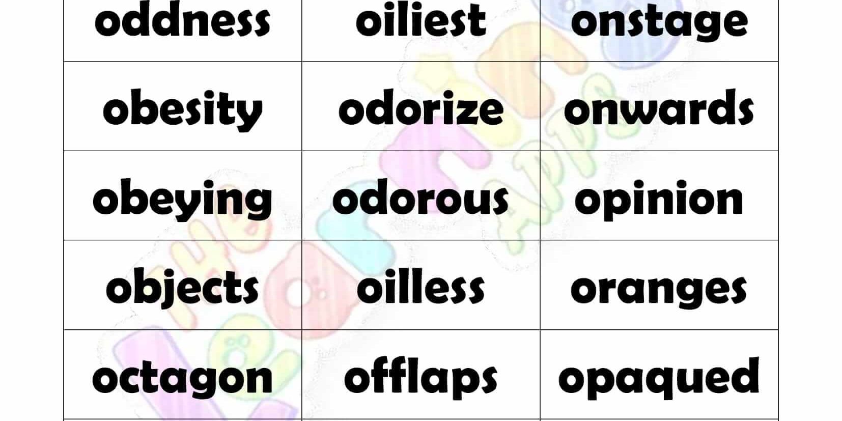 7 LETTER WORD STARTING WITH O-3