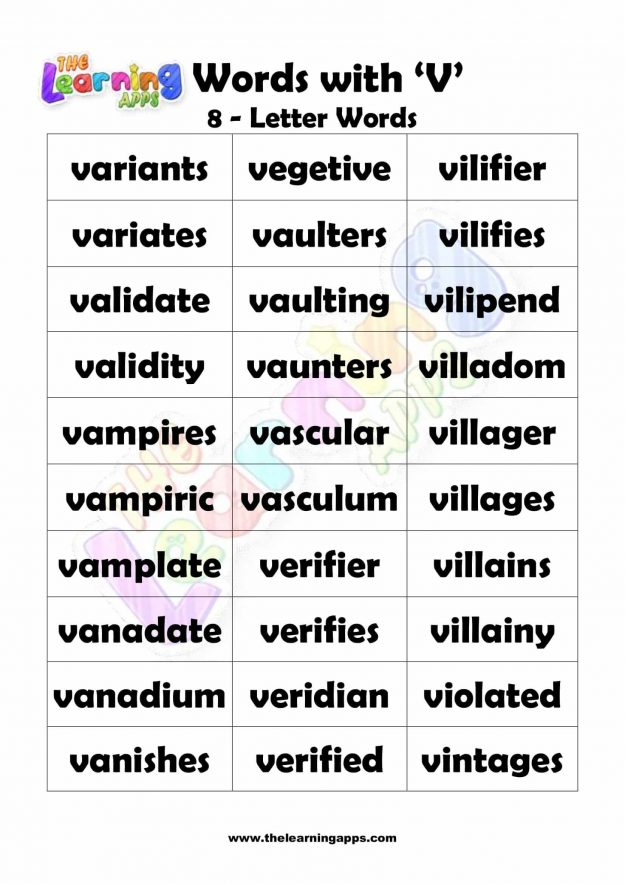 8 LETTER WORD STARTING WITH V-3